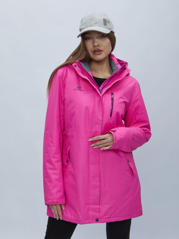 Women's pink hooded parka 551706R